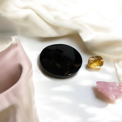 Espejo Redondo Hereje Obsidian Mirror 8cm Limpieza Espiritua