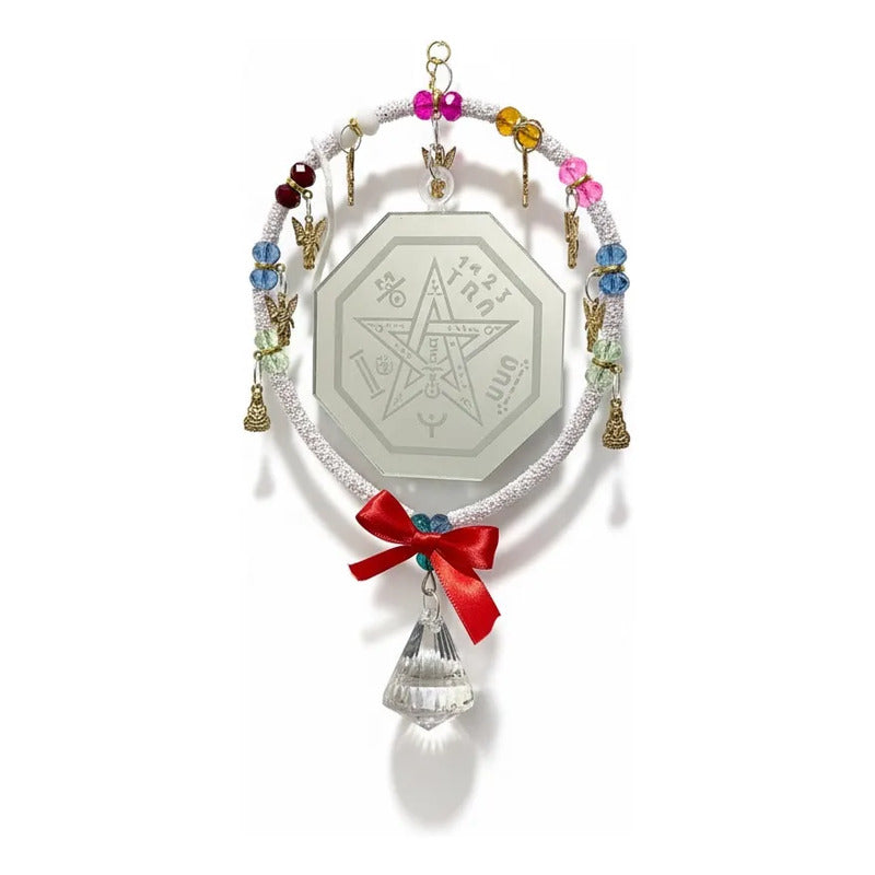 Adorno De Pared Con Espejo Tetragramaton, Angeles Y Esfera Pendulum Colgante Con Pendulo by HEREJE
