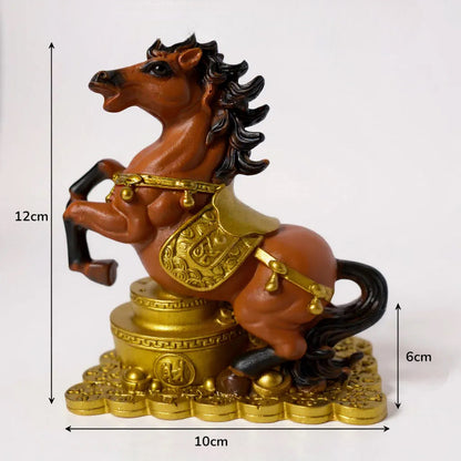 Caballo Del Año Chino Escultura De Resina 12x10x6cm