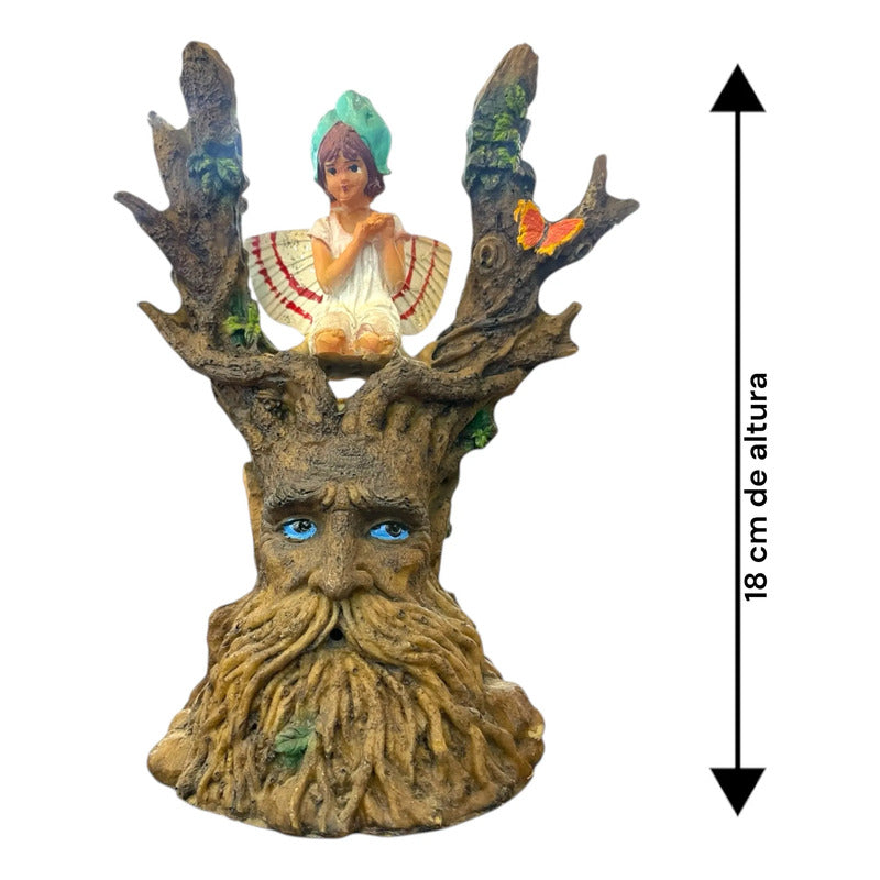 Porta Inciensos En Forma De Arbol Artesanales Arbol Con Hada 18 Cm Árbol Con Hada by HEREJE