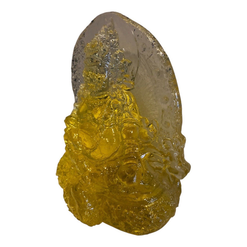 Dzambhala De La Prosperidad Buda En Resina Cristal 12cm