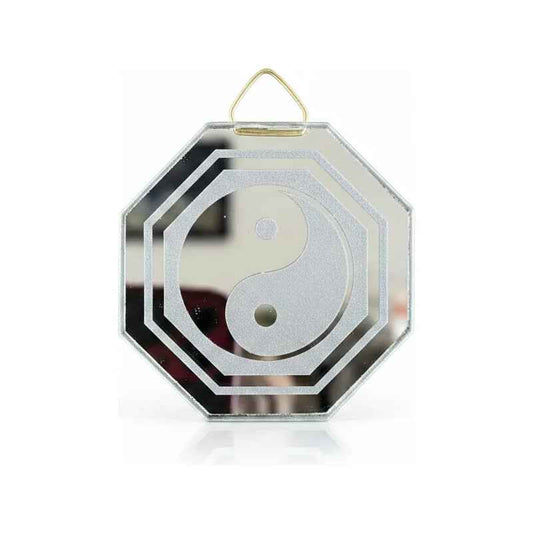 Espejo Octagonal, Grabado Con Símbolos Esotéricos De 5 Cm Yin Yan