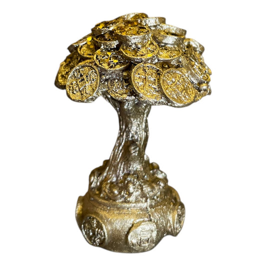 Árbol De Monedas 7cm Figura De Resina Para La Abundancia
