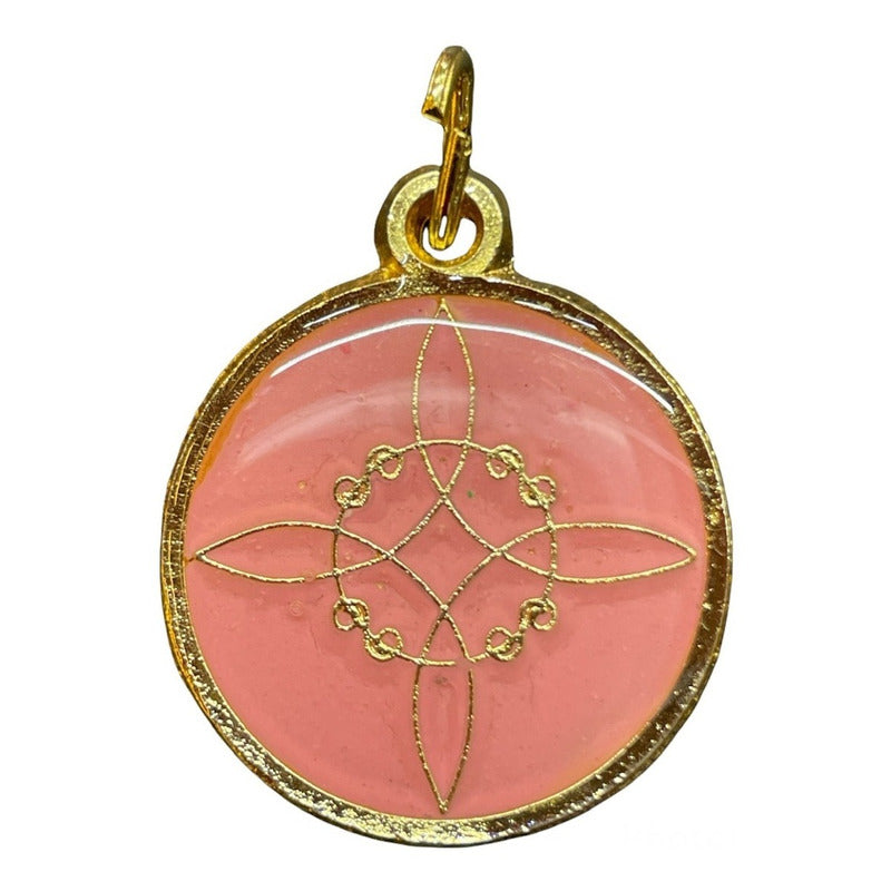 Nudo De Brujas Dije Encapsulado Con Los 7 Baño De Oro 25mm