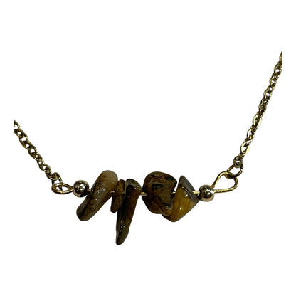 Collar Aquíje Pedra Cuarzo Dorado 45 Cm