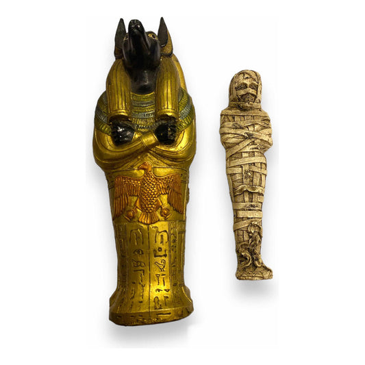 Sarcófago De Anubis Figura De Resina 19 Cm