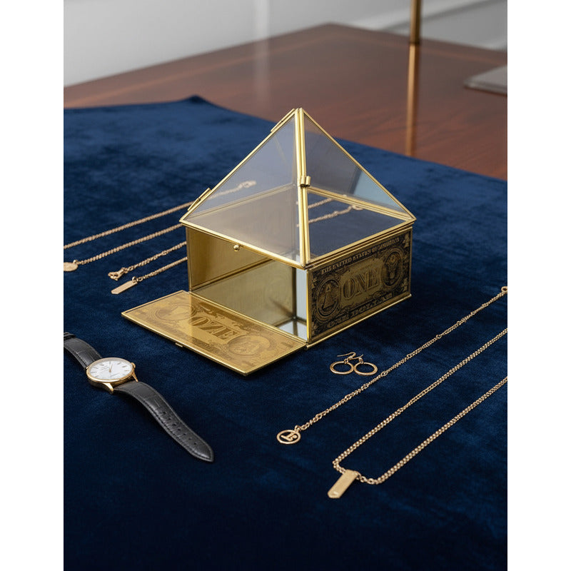 Caja De Vidrio Doble Piramide, Parrilla Reiki 19x15x15 Cm