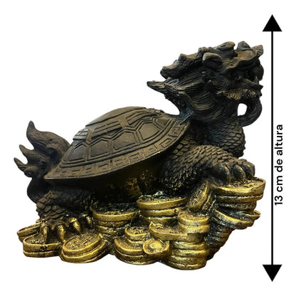 Figura Tortuga Dragón Feng Shui Abundancia 13cm Negro by HEREJE