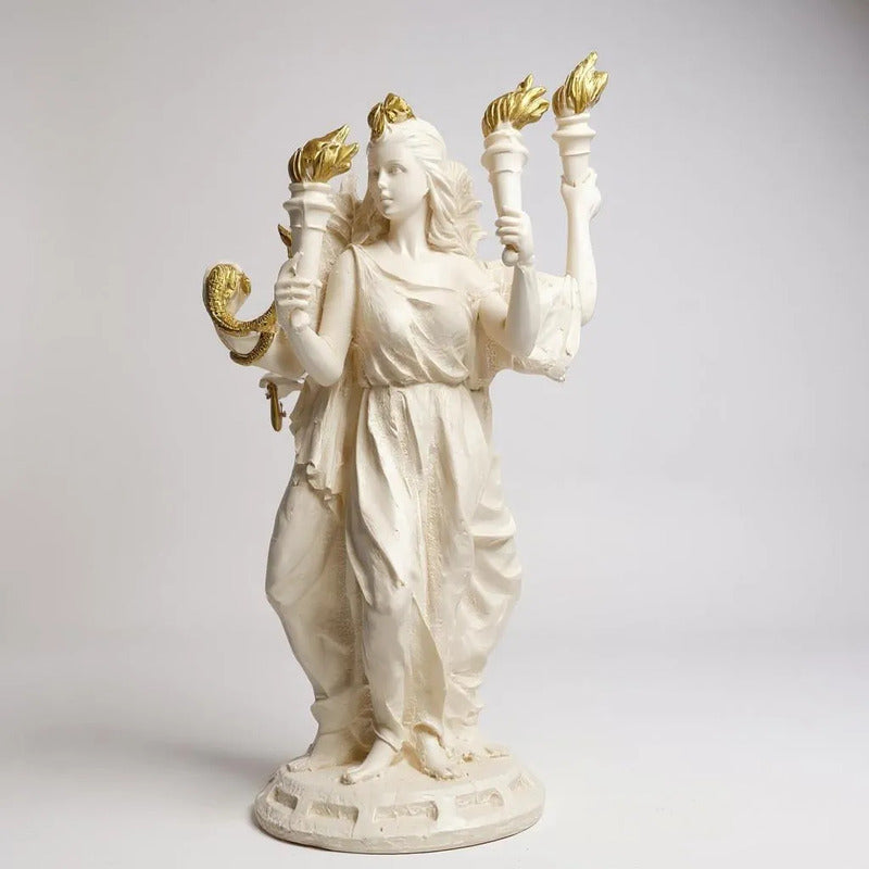 Estatua Hecate Triple Diosa Resina 21cm