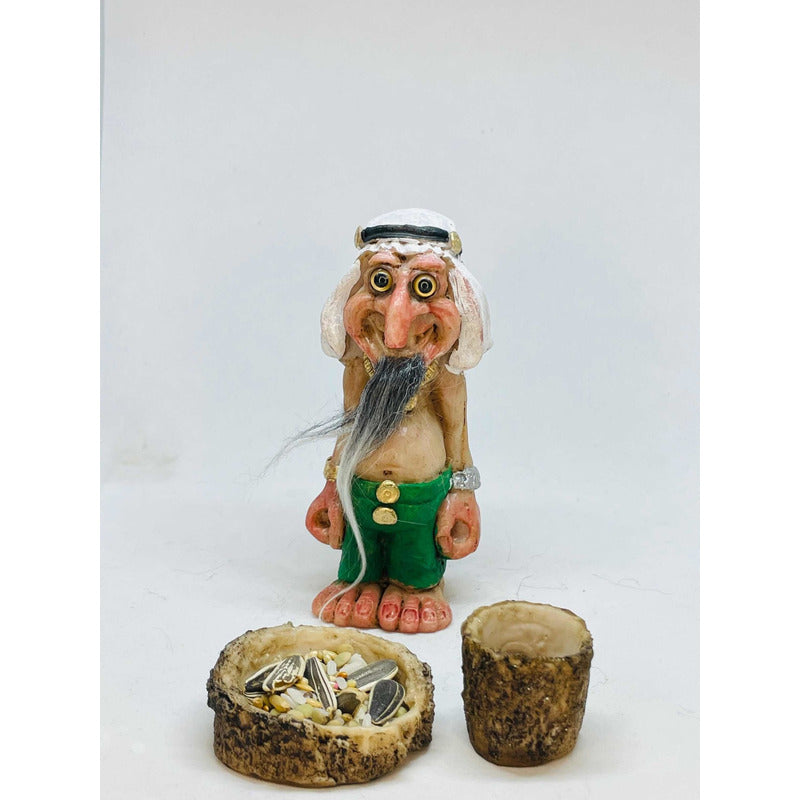 Troll Dinero (jalil) + Comedero 11 Cm Figura En Resina.