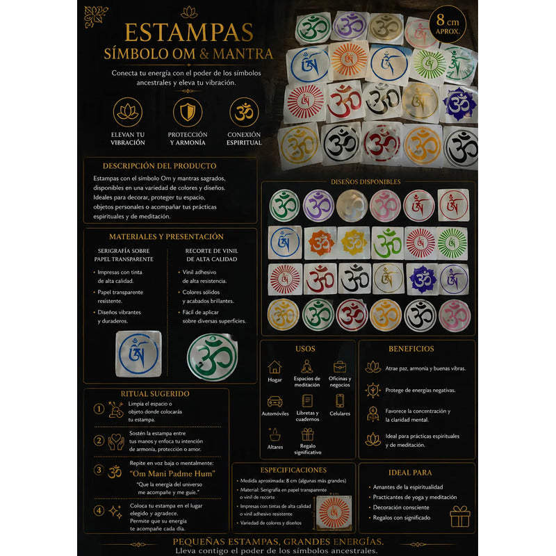 Estampa Om Dorado Circulo Serigrafía by HEREJE