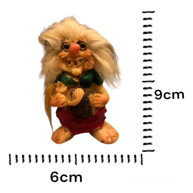 Troll Maternidad + Comederos Y Bebedero Escultura De Resina