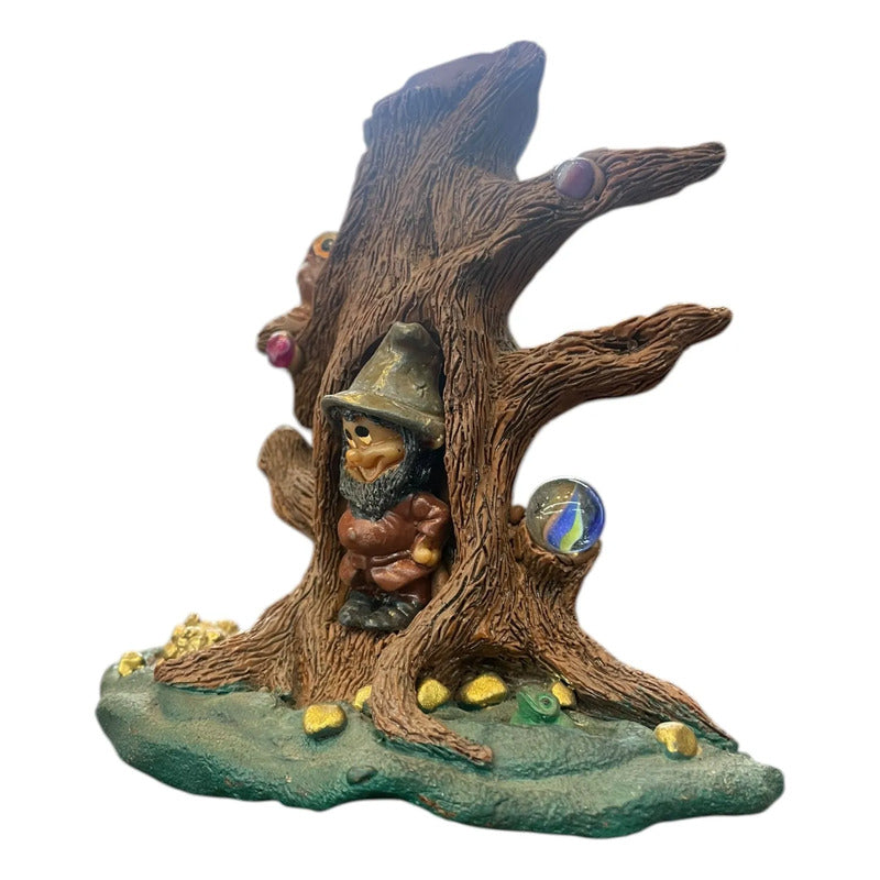 Porta Inciensos En Forma De Arbol Artesanales Arbol Gnomo Buho Rana 14 Cm Árbol Con Gnomo by HEREJE