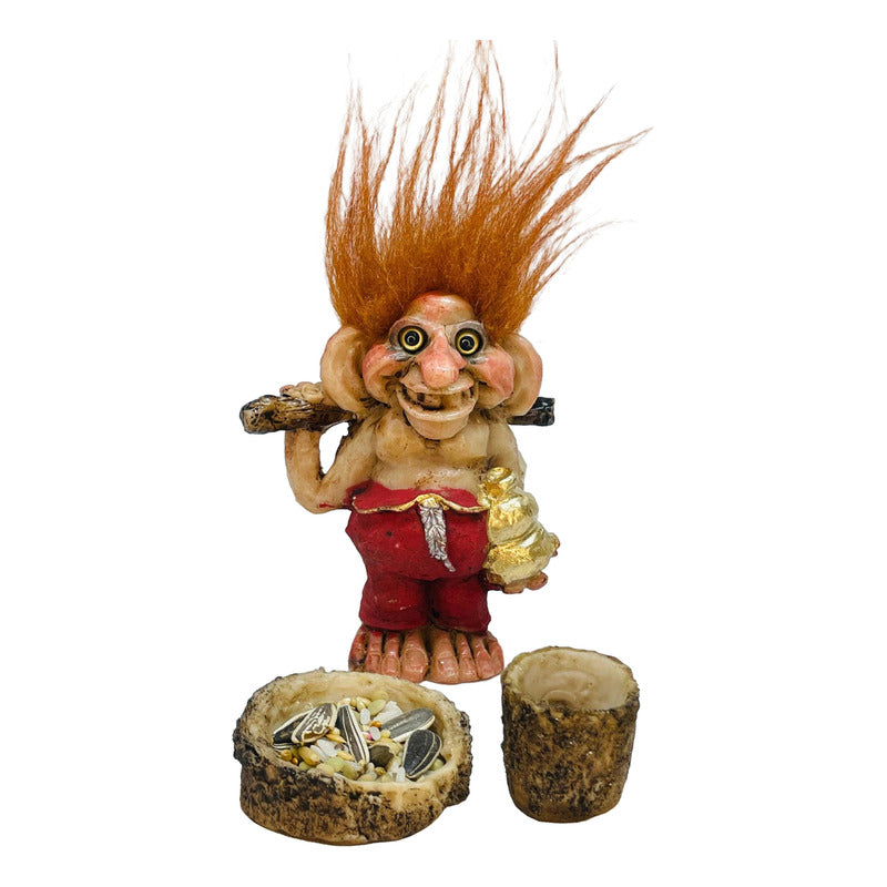 Troll Buenas Ventas 10 Cm Figura En Resina Nacional. Rojo Dorado