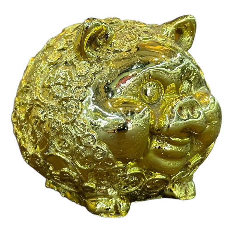 Alcancia Puerquto Dorado Diseño De Monedas De 7 Cm Altura Animales Dorado by HEREJE