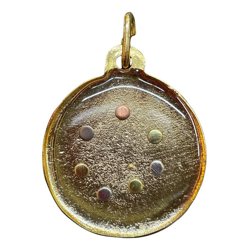 Nudo De Brujas Dije Encapsulado Con Los 7 Baño De Oro 25mm