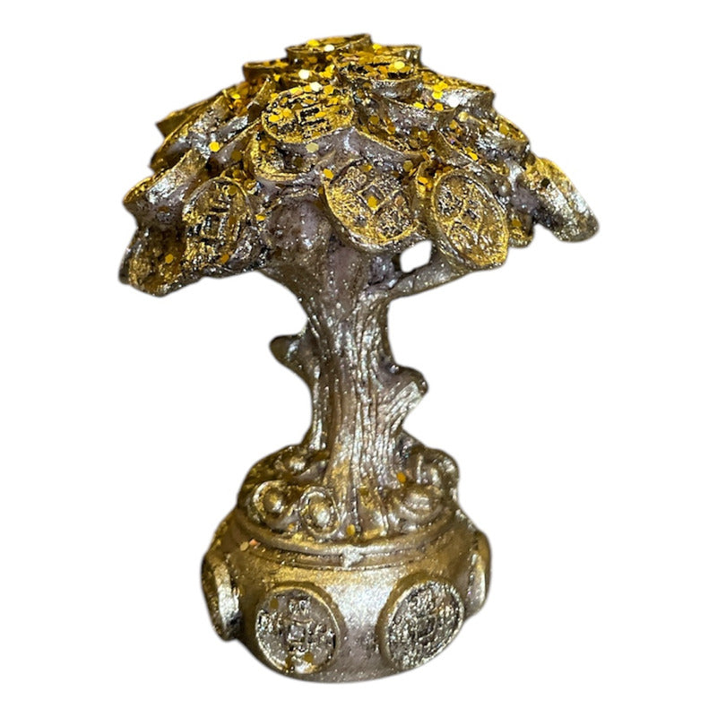 Árbol De Monedas 7cm Figura De Resina Para La Abundancia