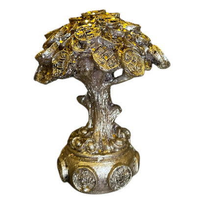 Árbol De Monedas 7cm Figura De Resina Para La Abundancia