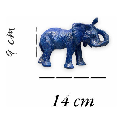Figura Elefante Y Rinoceronte Azul Feng Shui 8.6cm Y 7.5cm