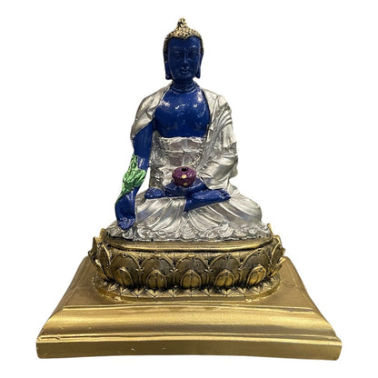 Buda De La Salud Y Meditación 15 Cm Escultura De Resina