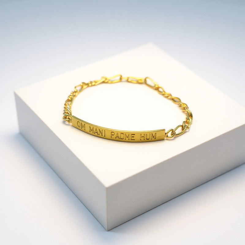 Esclava De Tumbaga Grabada Con El Om Mani Padme Hum