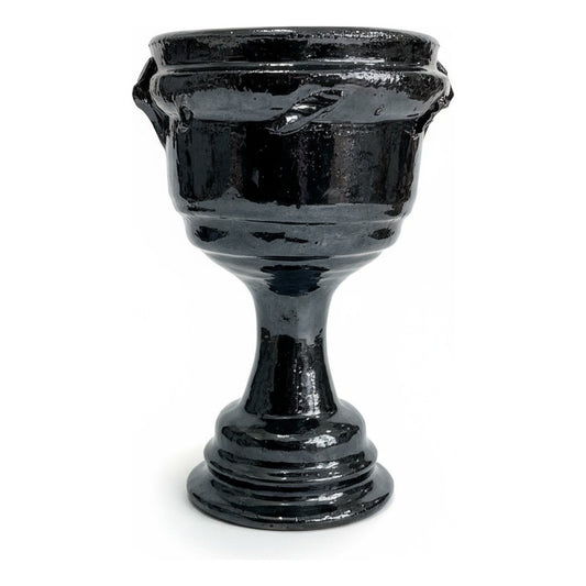 Sahumerio Copalera Porta Incienso Barro Vidriado 20x12x15 Cm Negro Lisa