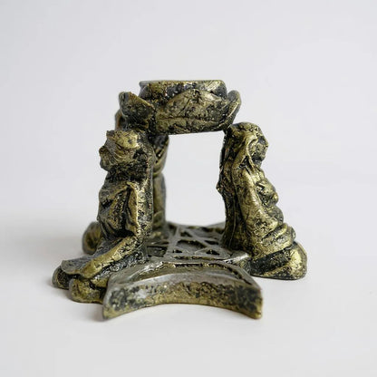 Triple Diosa Escultura De Resina Cascada De Humo 7cm Altura