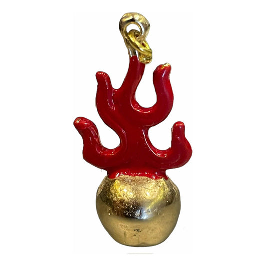 Bola De Fuego Amuleto De Feng Shui Baño De Oro 3 Cm Alto