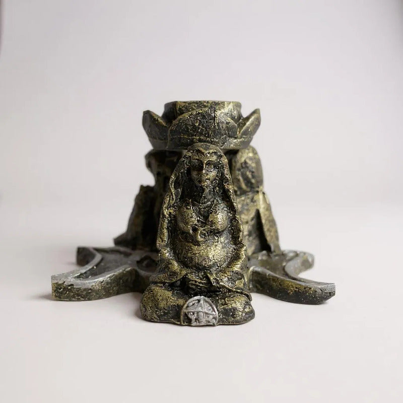 Triple Diosa Escultura De Resina Cascada De Humo 7cm Altura