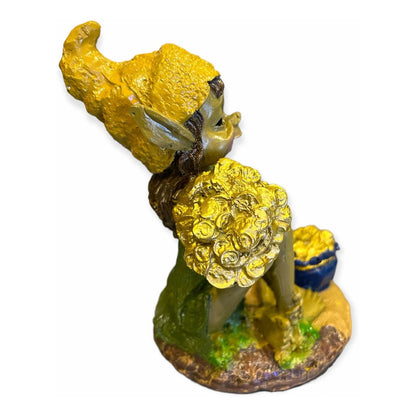 Elfo Cuerno De La Abundancia Morral 11.5x8x8cm Escultura.