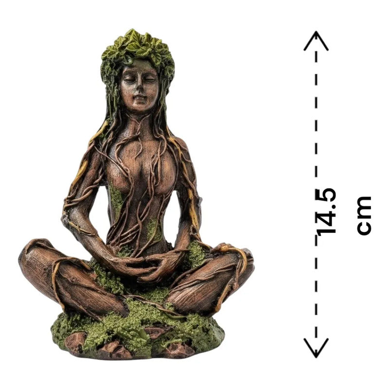 Figura Diosa Gaia Madre Tierra Meditación Resina Conre by HEREJE
