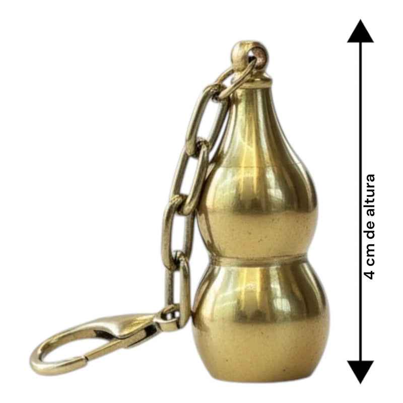 Llavero Wu Lou De Latón Feng Shui Amuleto 4 Cm Hu Lu, Gulu Dorado