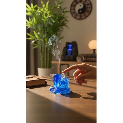 Elefante Y Rinoceronte Azul Figura De Resina 4.5 Cm De Alto Azul by HEREJE