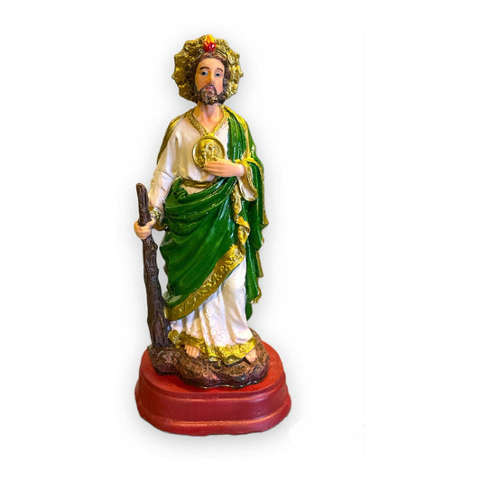 San Judas Tadeo Escultura D Resina Hecho A Mano 14.4x5x6.4cm