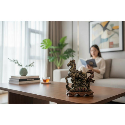 Caballo Del Año Chino 12.5x11x4cm Dorado