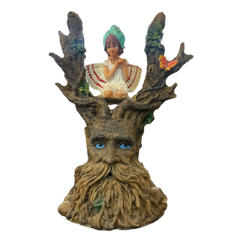 Porta Inciensos En Forma De Arbol Artesanales Arbol Con Hada 18 Cm Árbol Con Hada by HEREJE