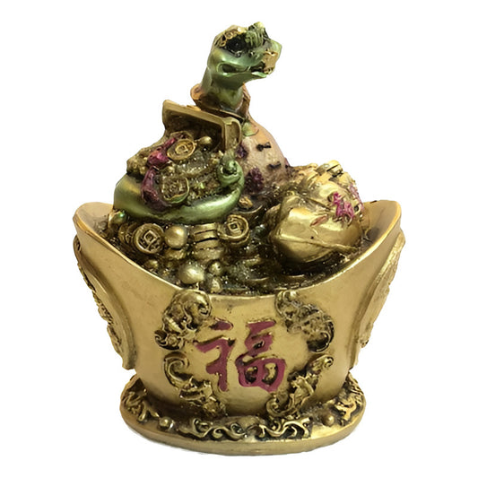 Serpiente Lingote Resina 12.5 Cm Dorado