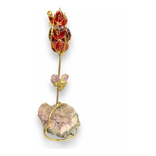 Flor Roja De Cuarzo