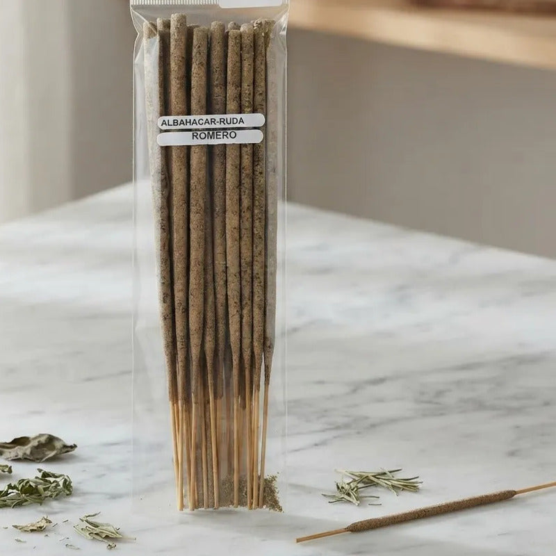 Incienso Artesanal 20 Varitas Gruesas Aroma A Elegir Albahaca-ruda-romero by HEREJE