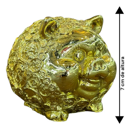 Alcancia Puerquto Dorado Diseño De Monedas De 7 Cm Altura Animales Dorado by HEREJE
