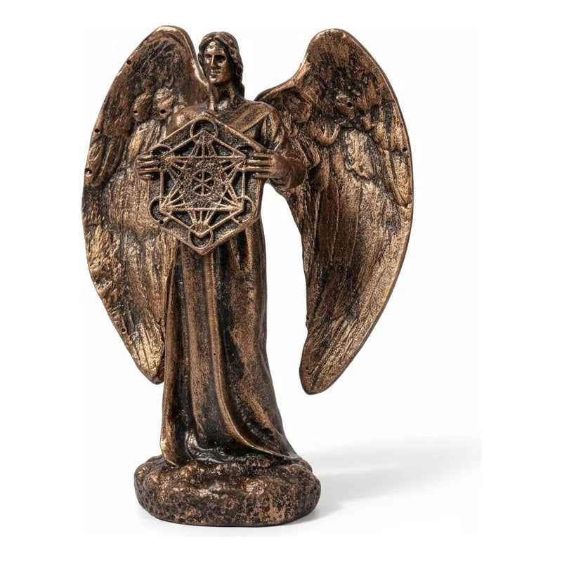 Figura Arcángel Metatrón Con Cubo En Resina 11 Cm Cobre