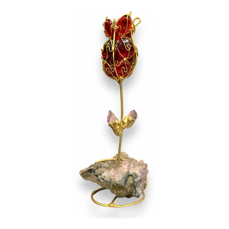 Flor Roja De Cuarzo