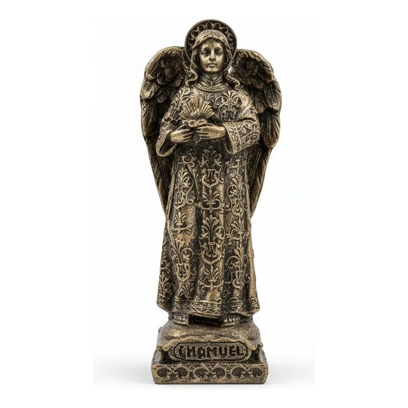 Arcángel Estatua De Resina De 12.5 Cm De Altura Oro Viejo Chamuel by HEREJE