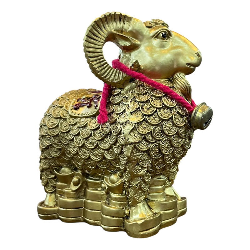 Figura Borrego De La Abundancia Feng Shui Dorado 13 Cm Dorado by HEREJE