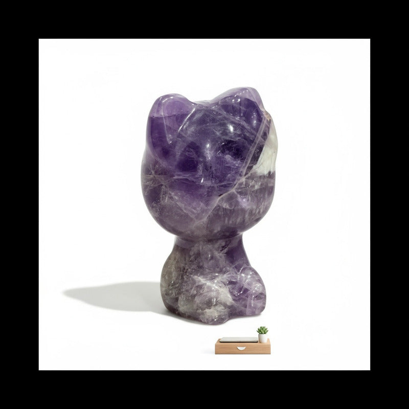 Escultura De Cuarzo En Forma De Gato 4.5x2.5x2 Cm