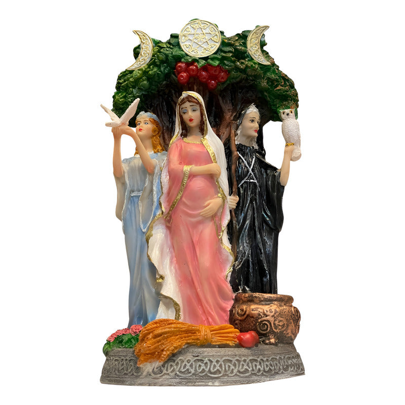 Triple Diosa Escultura De Resina 25cm De Altura Hecate