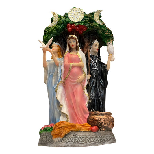Triple Diosa Escultura De Resina 25cm De Altura Hecate