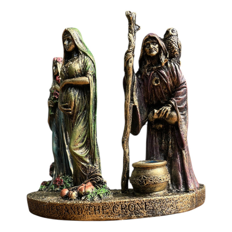 Escultura Triple Diosa 11cm Resina Artículos Esotéricos Lety