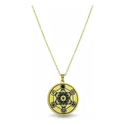 Metatron Medalla De Acero Dorado by HEREJE