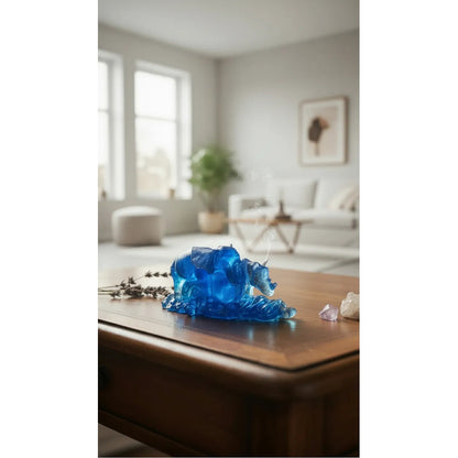 Elefante Y Rinoceronte Azul Figura De Resina 4.5 Cm De Alto Azul by HEREJE